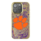 Clemson University Tigers Paisley Bling Phone Case for Apple iPhone