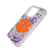 Clemson University Tigers Paisley Clear Phone Case for Apple iPhone