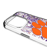 Clemson University Tigers Paisley Clear Phone Case for Apple iPhone