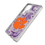 Clemson University Tigers Paisley Clear Phone Case for Samsung Galaxy