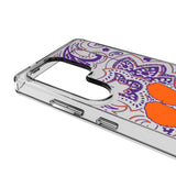 Clemson University Tigers Paisley Clear Phone Case for Samsung Galaxy