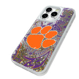 Clemson University Tigers Paisley Glitter Phone Case for Apple iPhone