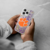 Clemson University Tigers Paisley Glitter Phone Case for Apple iPhone