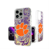 Clemson University Tigers Paisley Glitter Phone Case for Apple iPhone