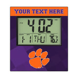 Clemson University Tigers Personalized Color Block Wall Clock