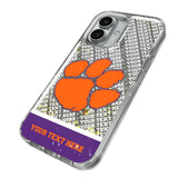 Clemson University Tigers Personalized EndZone Plus Glitter Phone Case for Apple iPhone