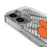Clemson University Tigers Personalized EndZone Plus Glitter Phone Case for Apple iPhone