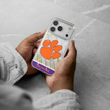 Clemson University Tigers Personalized EndZone Plus Glitter Phone Case for Apple iPhone