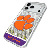 Clemson University Tigers Personalized EndZone Plus Glitter Phone Case for Apple iPhone