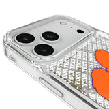 Clemson University Tigers Personalized EndZone Plus Glitter Phone Case for Apple iPhone