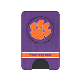 Clemson University Tigers Personalized Endzone Solid PopSockets MagSafe-Compatible PopWallet+