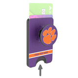 Clemson University Tigers Personalized Endzone Solid PopSockets MagSafe-Compatible PopWallet+