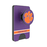 Clemson University Tigers Personalized Endzone Solid PopSockets MagSafe-Compatible PopWallet+