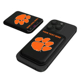 Clemson University Tigers Personalized Insignia Black Magnetic Credit Card Wallet
