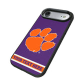 Clemson University Tigers Personalized Stripe Bump Phone Case for Apple iPhone
