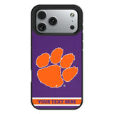 Clemson University Tigers Personalized Stripe Bump Phone Case for Apple iPhone
