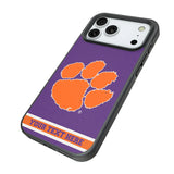 Clemson University Tigers Personalized Stripe Bump Phone Case for Apple iPhone