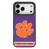 Clemson University Tigers Personalized Stripe Bump Phone Case for Apple iPhone