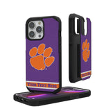 Clemson University Tigers Personalized Stripe Rugged Phone Case for Apple iPhone