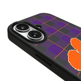 Clemson University Tigers Plaid MagSafe Compatible Phone Case for Apple iPhone