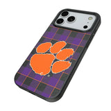 Clemson University Tigers Plaid MagSafe Compatible Phone Case for Apple iPhone