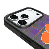 Clemson University Tigers Plaid MagSafe Compatible Phone Case for Apple iPhone