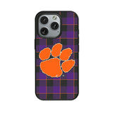 Clemson University Tigers Plaid MagSafe Compatible Phone Case for Apple iPhone