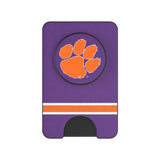 Clemson University Tigers Stripe PopSockets MagSafe-Compatible PopWallet+