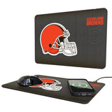 Cleveland Browns Linen 15-Watt Wireless Charger and Mouse Pad