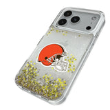 Cleveland Browns Linen Glitter Phone Case for Apple iPhone