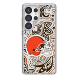 Cleveland Browns Paisley Clear Phone Case for Samsung Galaxy