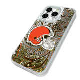 Cleveland Browns Paisley Glitter Phone Case for Apple iPhone
