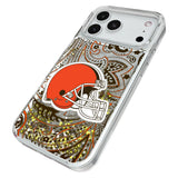 Cleveland Browns Paisley Glitter Phone Case for Apple iPhone