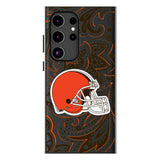 Cleveland Browns Paisley MagSafe Compatible Phone Case for Samsung Galaxy