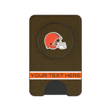 Cleveland Browns Personalized Endzone Solid PopSockets MagSafe-Compatible PopWallet+