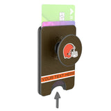 Cleveland Browns Personalized Endzone Solid PopSockets MagSafe-Compatible PopWallet+