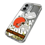 Cleveland Browns Personalized Tilt Glitter Phone Case for Apple iPhone