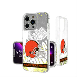 Cleveland Browns Personalized Tilt Glitter Phone Case for Apple iPhone