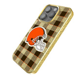 Cleveland Browns Plaid Bling Phone Case for Apple iPhone