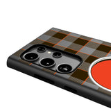 Cleveland Browns Plaid MagSafe Compatible Phone Case for Samsung Galaxy