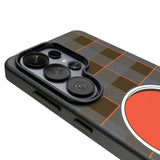 Cleveland Browns Plaid MagSafe Compatible Phone Case for Samsung Galaxy