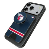 Cleveland Guardians Stripe PopSockets MagSafe-Compatible PopWallet+