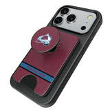 Colorado Avalanche Personalized Endzone Solid PopSockets MagSafe-Compatible PopWallet+