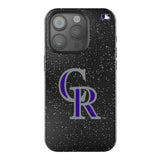 Colorado Rockies Linen Black Bling Phone Case for Apple iPhone