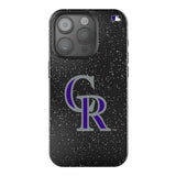 Colorado Rockies Linen Black Bling Phone Case for Apple iPhone