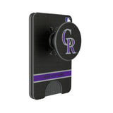 Colorado Rockies Personalized Endzone Solid PopSockets MagSafe-Compatible PopWallet+