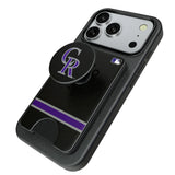 Colorado Rockies Stripe PopSockets MagSafe-Compatible PopWallet+