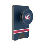 Columbus Blue Jackets Personalized Endzone Solid PopSockets MagSafe-Compatible PopWallet+