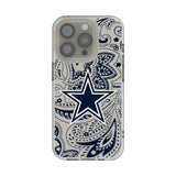 Dallas Cowboys Paisley Clear Phone Case for Apple iPhone