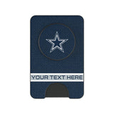 Dallas Cowboys Personalized Endzone Solid PopSockets MagSafe-Compatible PopWallet+
